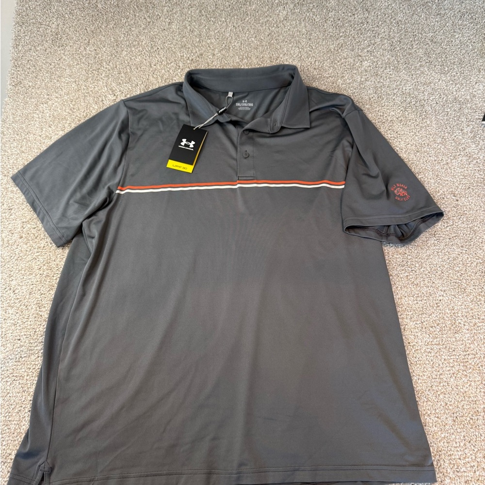 Under Armour Charcoal Polo with Orange Stripe